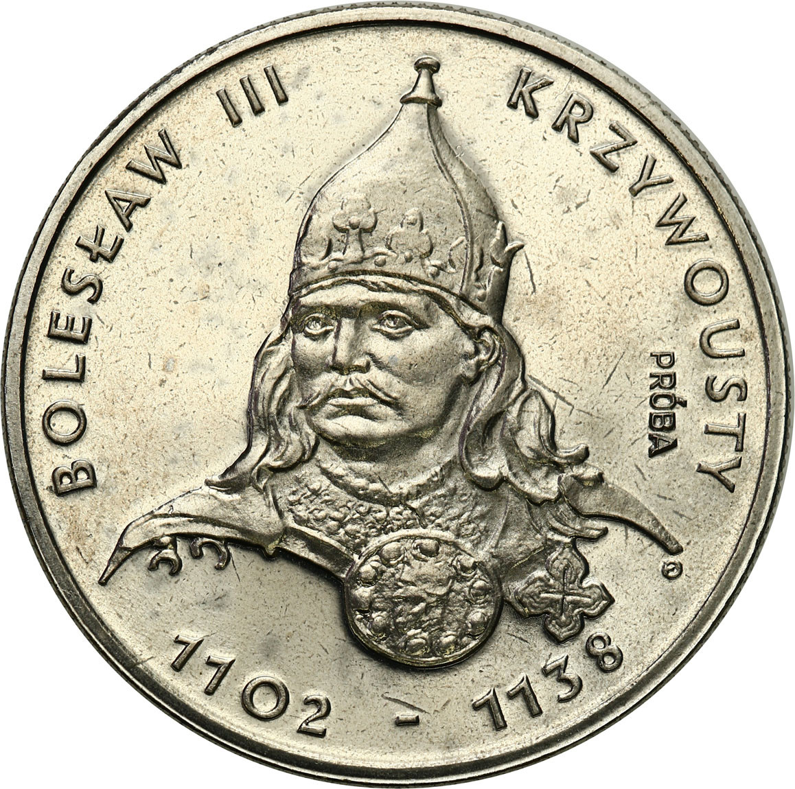 PRL. PRÓBA Nikiel 50 złotych 1982 - Bolesław Krzywousty - popiersie